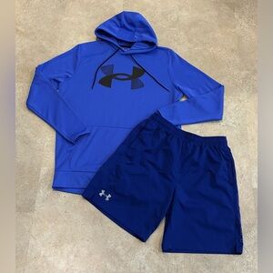 Men’s UNDER ARMOUR Hoodie Sweatshirt & Athletic Shorts, sz Large